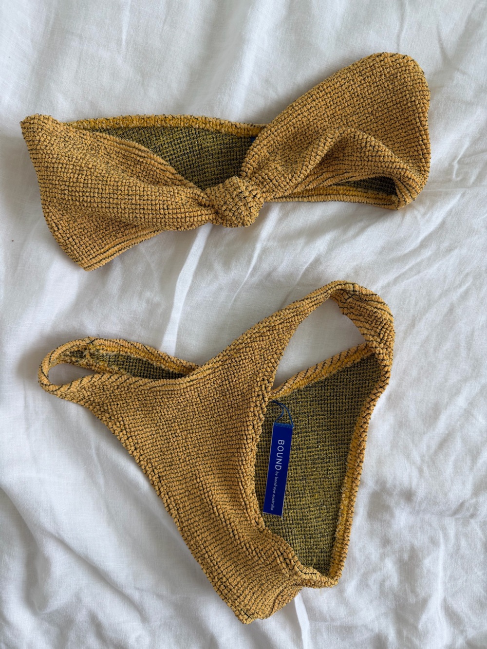 Bond-Eye Bandeau Bikini Set - Mustard